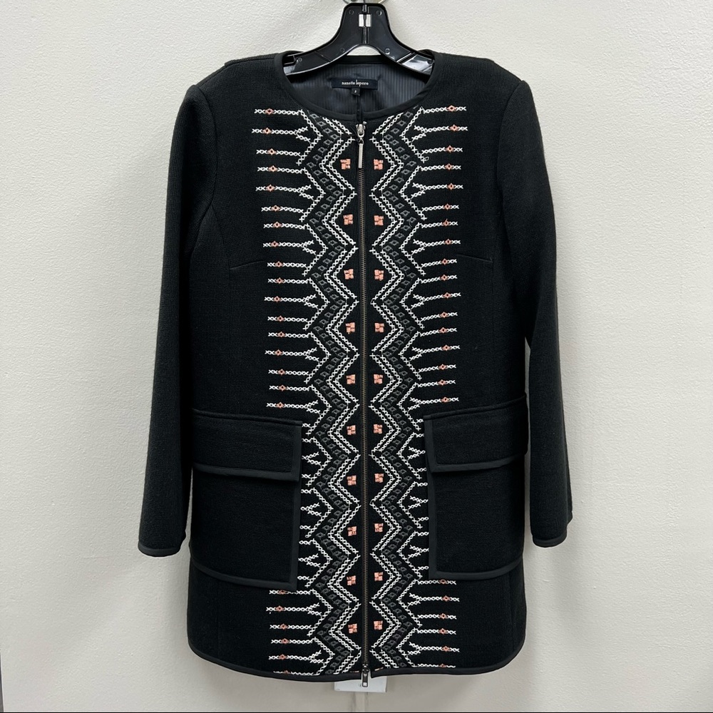 Nanette Lepore Zip Up Tribal Lined Coat - Picture 2 of 12
